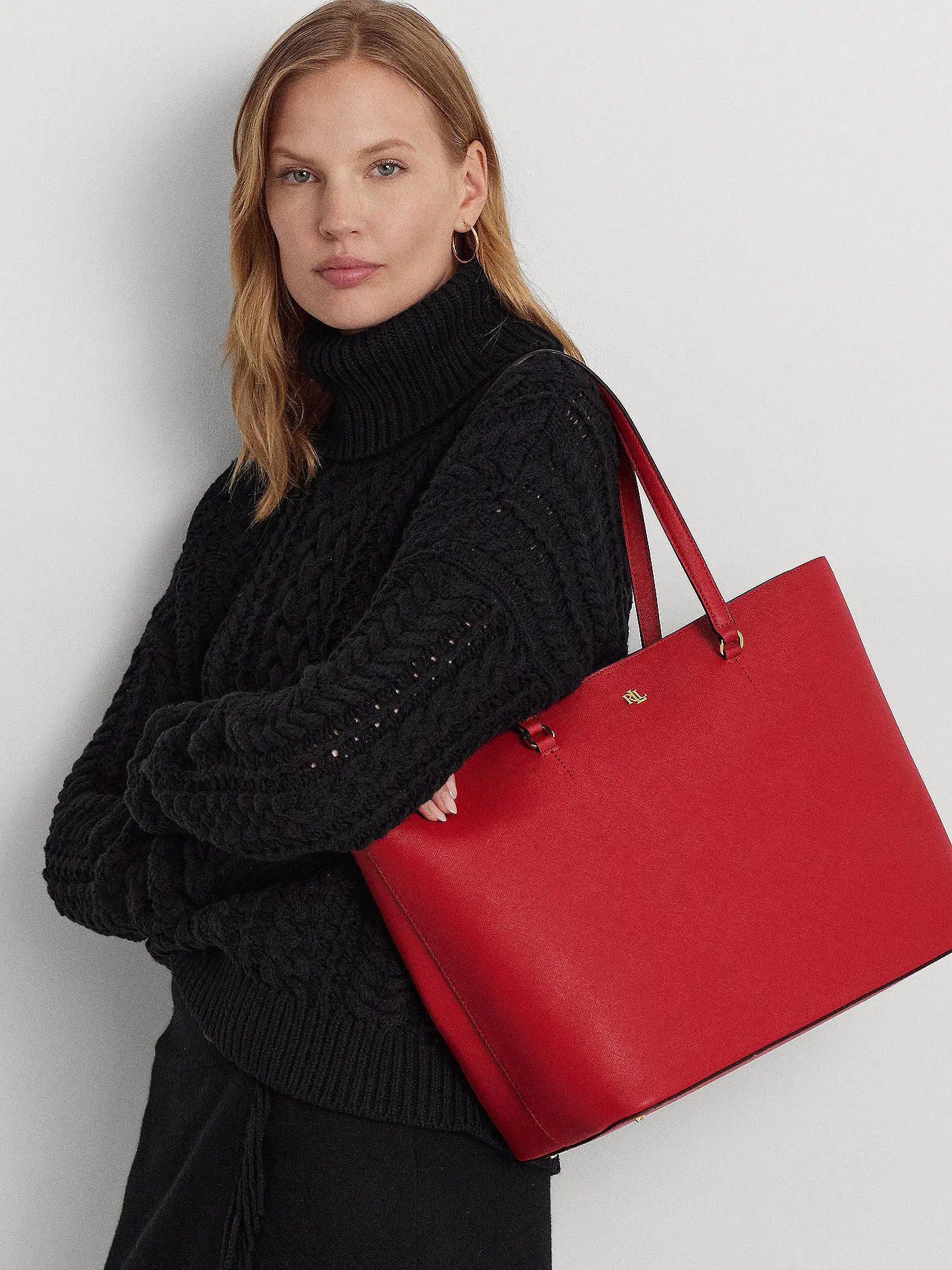 LAUREN RALPH LAUREN | Ledertasche - Shopper KARLY TOTE Large | rot